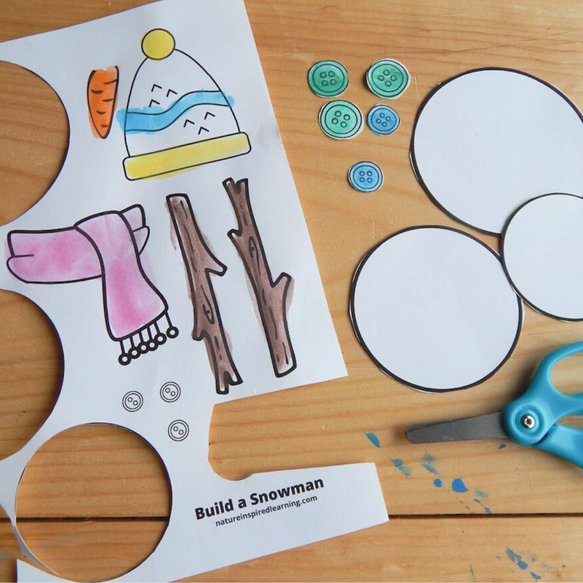 printable build a snowman craft (with free template)